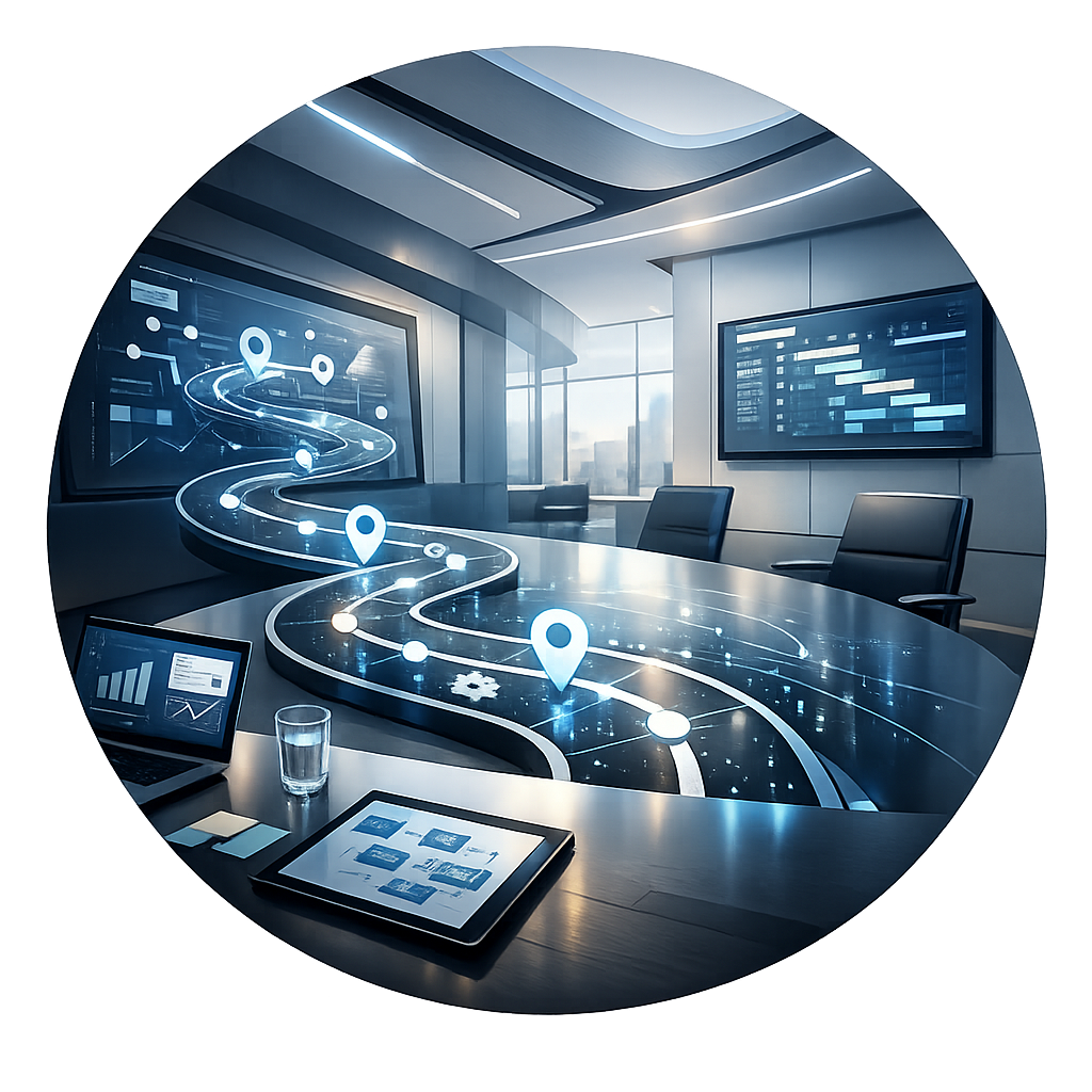 Digitale Roadmap-Darstellung für IT-Beratung, Maßnahmenplanung und strukturierte IT-Modernisierung in Köln