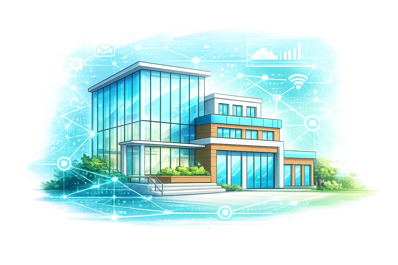 Moderne Haus-Illustration für Architektur- und Immobilieninhalte